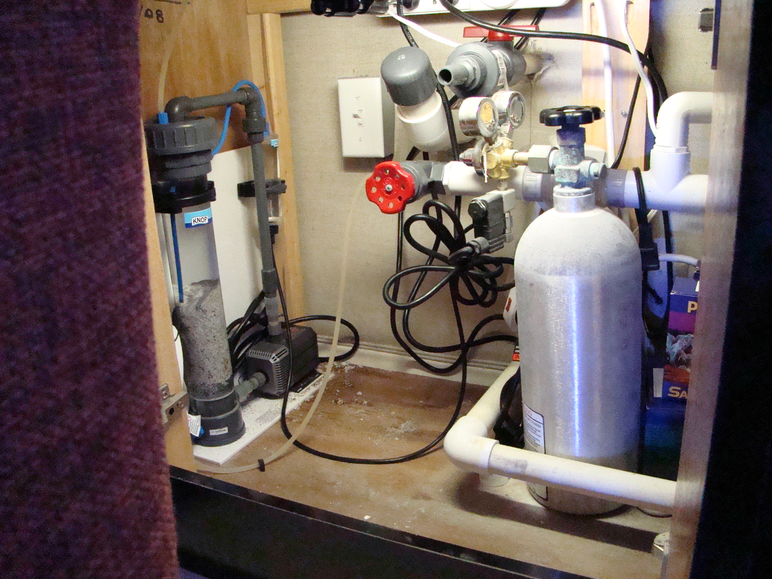 Plastic Pipelines Inside a Cabinet